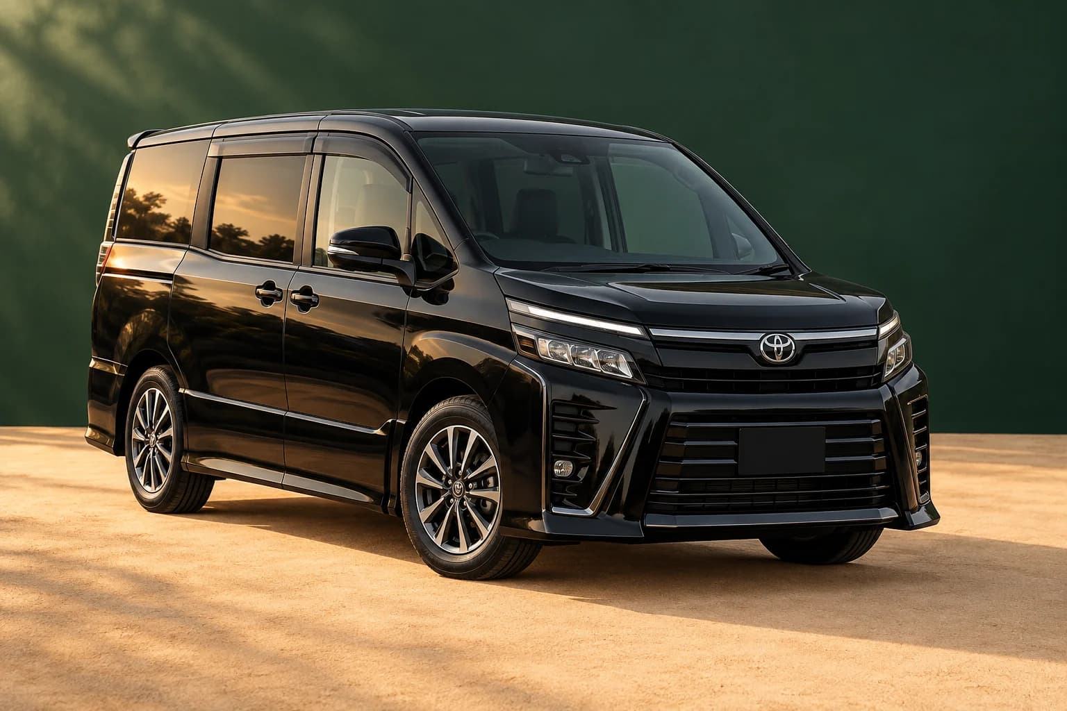 Black Toyota Voxy minivan for hire in Nairobi