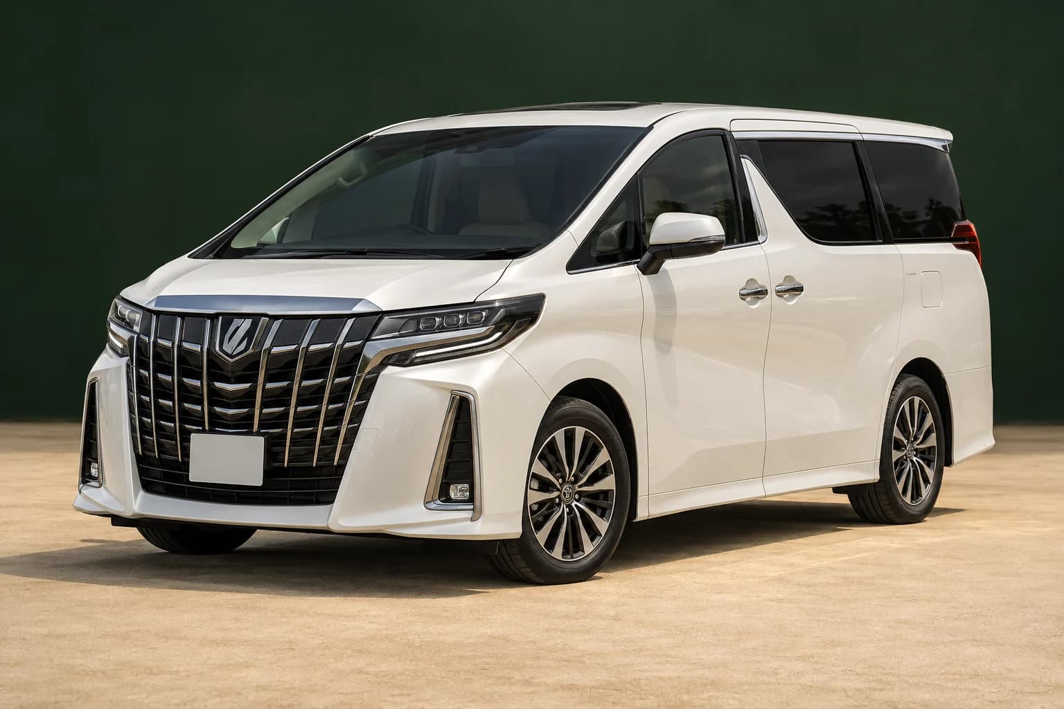 White Toyota Alphard passenger vehicle for hire in Nairobi